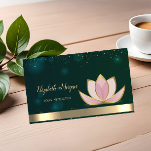 Yoga-Lehrer Grün, Lotus Visitenkarte