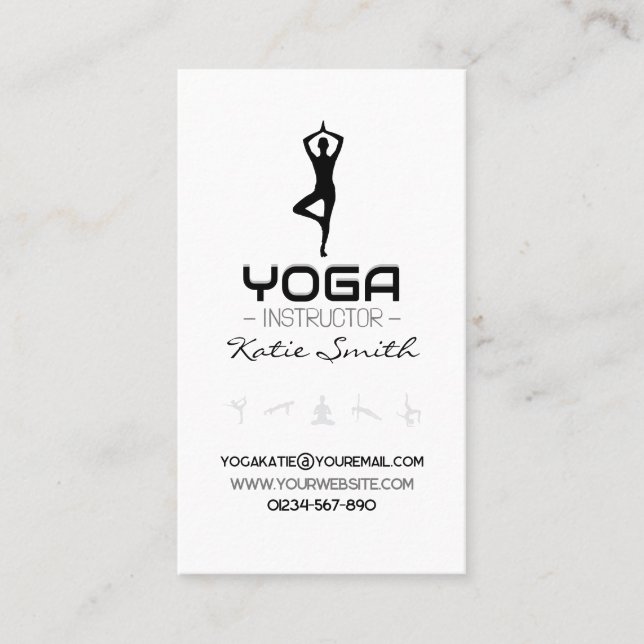 Yoga-Lehrer/Instrukteur - Visitenkarte (Vorderseite)