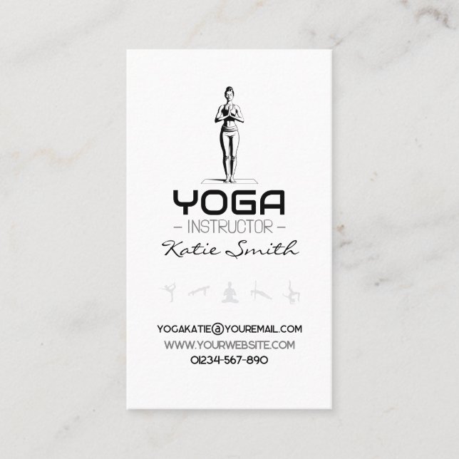 Yoga-Lehrer/Instruktor-Visitenkarte Visitenkarte (Vorderseite)
