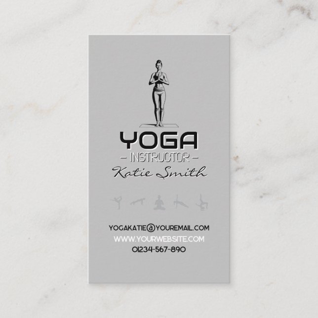Yoga-Lehrer/Instruktor-Visitenkarte Visitenkarte (Vorderseite)