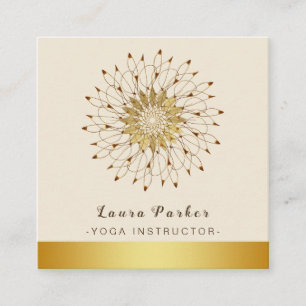 Yoga-Lehrer Klassisches Mandala Lotus Floral Quadratische Visitenkarte