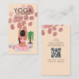 Yoga-Lehrer-Kurse Rose Pink Faux-Folie B Visitenkarte