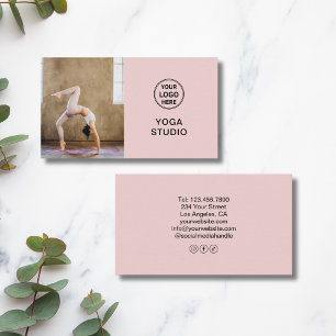 Yoga-Lehrer-Lehrer-Logo-Foto Rosa  Visitenkarte