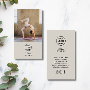 Yoga-Lehrer-Lehrer-Logo-Foto Visitenkarte