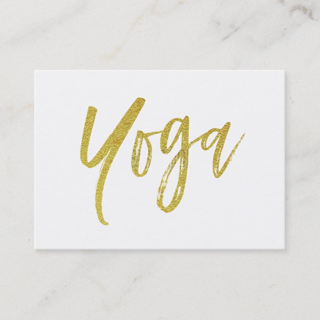 *~* Yoga-Lehrer-Lehrer-modernes Goldweiß Visitenkarte (Vorderseite)