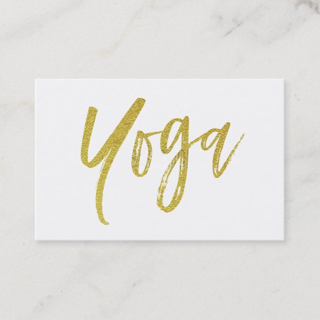 *~* Yoga-Lehrer-Lehrer-modernes weißes Gold Visitenkarte (Vorderseite)