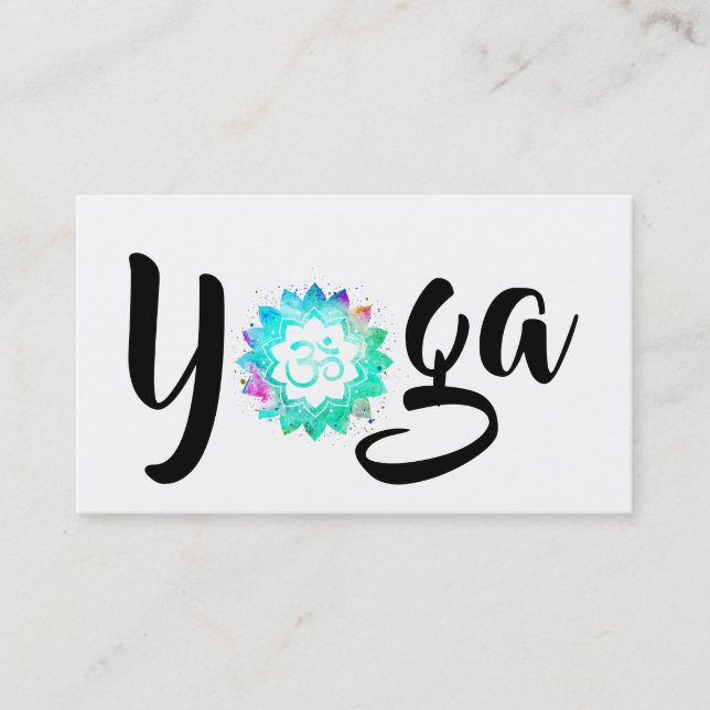 *~* Yoga-Lehrer-Lehrer OM-Om-LotosMandala Visitenkarte (Vorderseite)