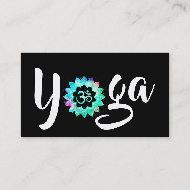 *~* Yoga-Lehrer-Lehrer OM-Om-LotosMandala Visitenkarte (Vorderseite)