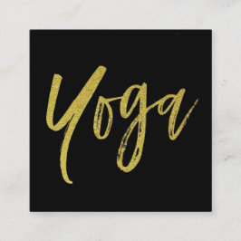 *~* Yoga-Lehrer-Lehrer-Schwarz-Gold modern Quadratische Visitenkarte
