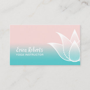 Yoga-Lehrer-Lotos-Blume erröten rosa Türkis Visitenkarte