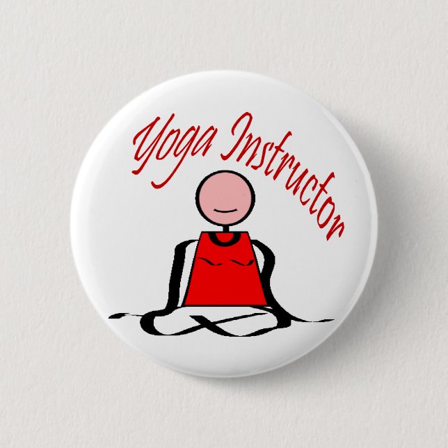 Yoga-Lehrer---Lotos-Positions-Strichmännchen Button (Vorderseite)