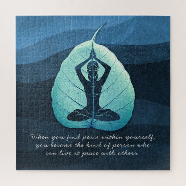 Yoga Lehrer Meditation Pose Bodhi Leaf Cut Quotes (Vertikal)