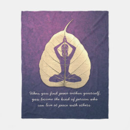 Yoga Lehrer Meditation Pose Bodhi Leaf Cut Quotes Fleecedecke