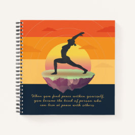 Yoga Lehrer Meditation Pose Floating Island Quote Notizbuch