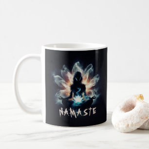 Yoga-Lehrer Meditation Pose Leuchtender Nebel Lotu Kaffeetasse