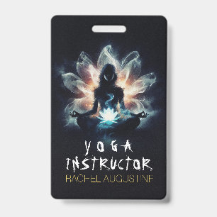 Yoga-Lehrer Meditationspose Leuchtender Nebel Lotu Ausweis