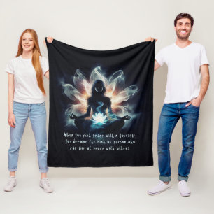 Yoga-Lehrer Meditationspose Leuchtender Nebel Lotu Fleecedecke