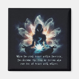 Yoga-Lehrer Meditationspose Leuchtender Nebel Lotu Magnet