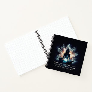 Yoga-Lehrer Meditationspose Leuchtender Nebel Lotu Notizbuch
