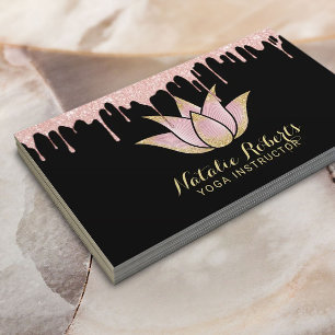 Yoga-Lehrer-Rosen-Goldbratenfett-Lotos-Blume Visitenkarte