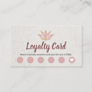 Yoga-Lehrer-Rosen-Goldlotos-Blumen-Loyalität Treuekarte