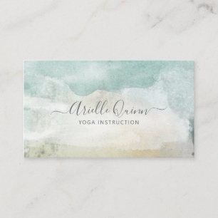 Yoga-Lehrer Serene Abstract Watercolor Visitenkarte