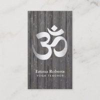 Yoga-Lehrer-Silber-OM-Symbol nobles Holz
