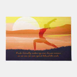 Yoga Lehrer Sun Salutation Halbmond Pose Zitate Fußmatte