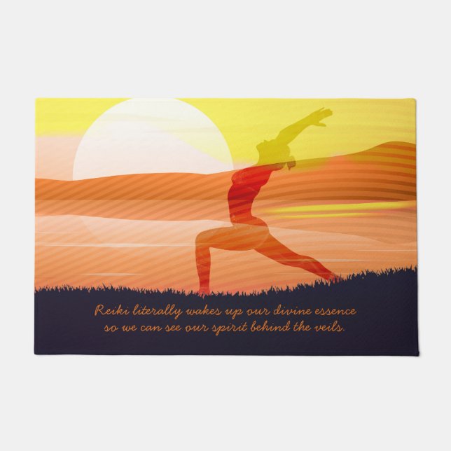 Yoga Lehrer Sun Salutation Halbmond Pose Zitate Fußmatte (Vorderseite)