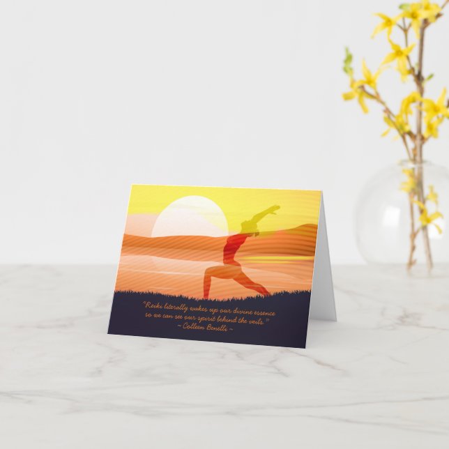 Yoga Lehrer Sun Salutation Halbmond Pose Zitate Karte (Gelbe Blume)