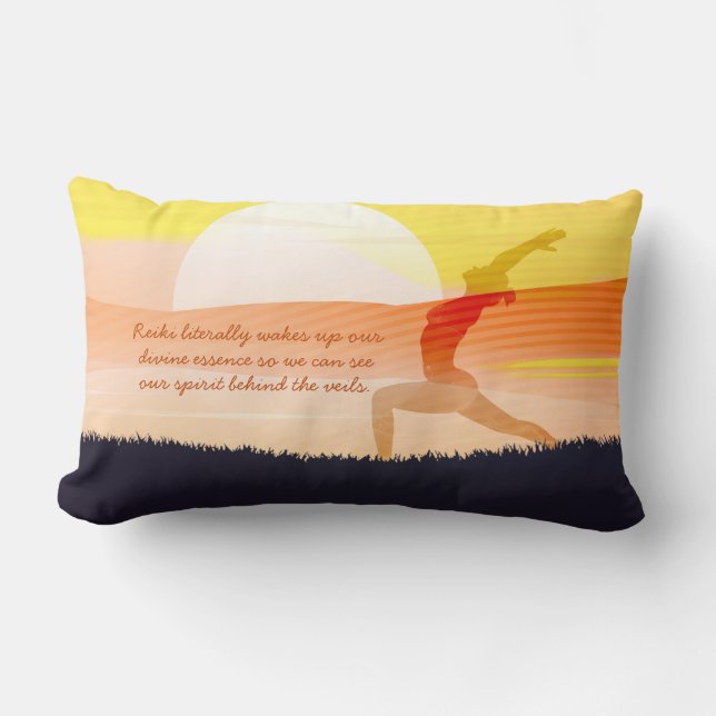 Yoga Lehrer Sun Salutation Halbmond Pose Zitate Lendenkissen (Vorderseite)