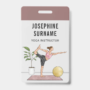 Yoga-Lehrer Tänzer-Pose Meditation-Trainer Ausweis