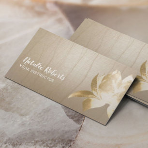 Yoga-Lehrer Vintage Gold Lotus Zen-Blume Visitenkarte