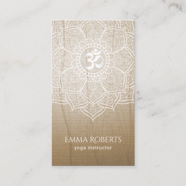 Yoga-Lehrer-Vintager LotosMandala Namaste Visitenkarte (Vorderseite)