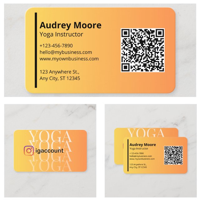 Yoga Lehrer Yoga Instructor Yoga Studio QR Code Visitenkarte (Yoga Teacher Yoga Instructor Yoga Studio QR code Business Card
)