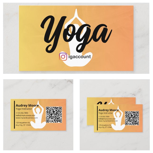 Yoga Lehrer Yoga Instructor Yoga Studio Visitenkarte (Yoga Teacher Yoga Instructor Yoga Studio Business Card
)