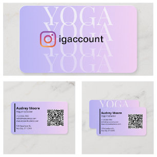 Yoga-Lehrer Yoga-Studio QR-Code Visitenkarte