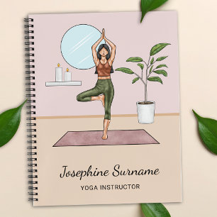 Yoga-Lehrerin Baum-Pose Workout Mädchen Benutzerde Notizbuch