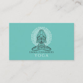 Yoga Lehrerin Lotus Pose Mandala Türkis Visitenkarte
