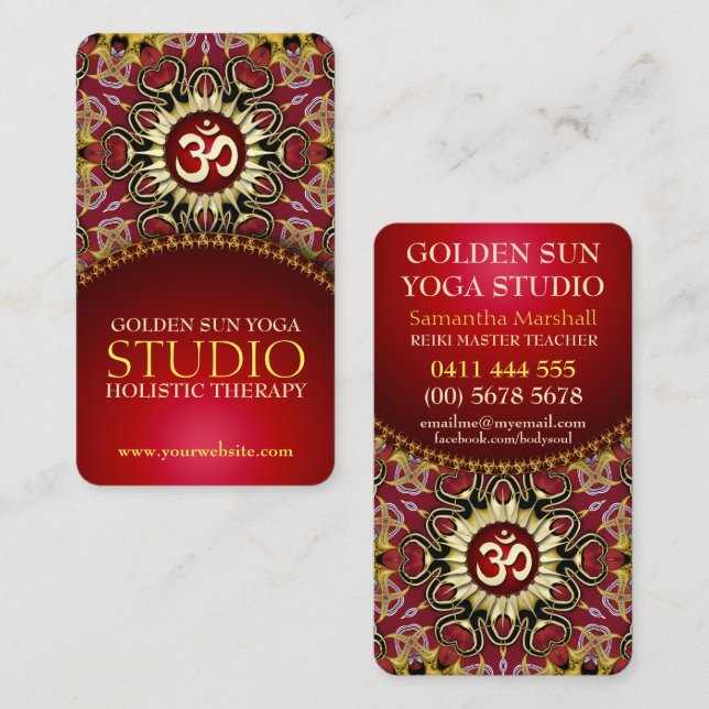 Yoga Liebe Business Cards Visitenkarte (Vorne/Hinten)