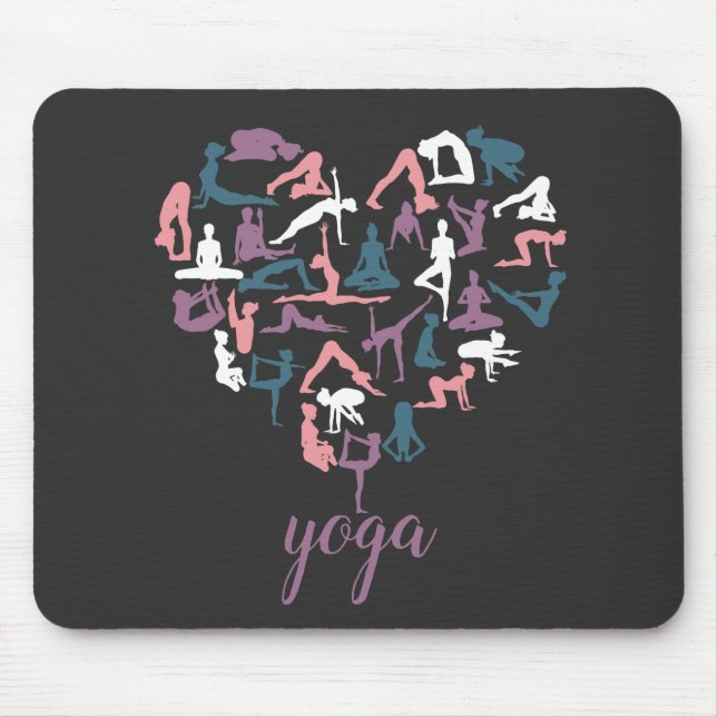 Yoga-Liebe-Silhouetten Mousepad (Vorne)