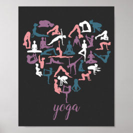 Yoga-Liebe-Silhouetten Poster