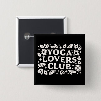 Yoga-Liebhaber-Club lustige Yogi-Freunde schwarz Button