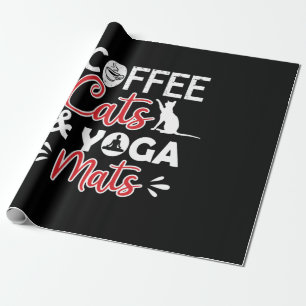 Yoga Liebhaber Kaffee Katze Und Yoga Matten Geschenkpapier