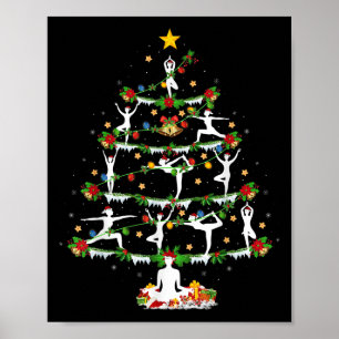 Yoga-Liebhaber Xmas-Beleuchtung Yoga-Weihnachtsbau Poster