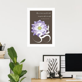 Yoga & Lila Lotus Blume Weißes Om Symbol Poster
