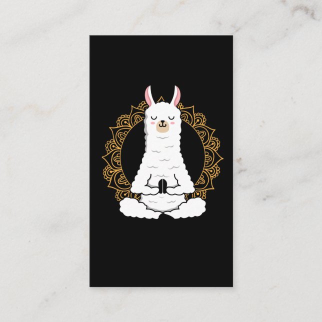 Yoga Llama Alpaca Namaste Entspannung Tier Visitenkarte (Vorderseite)