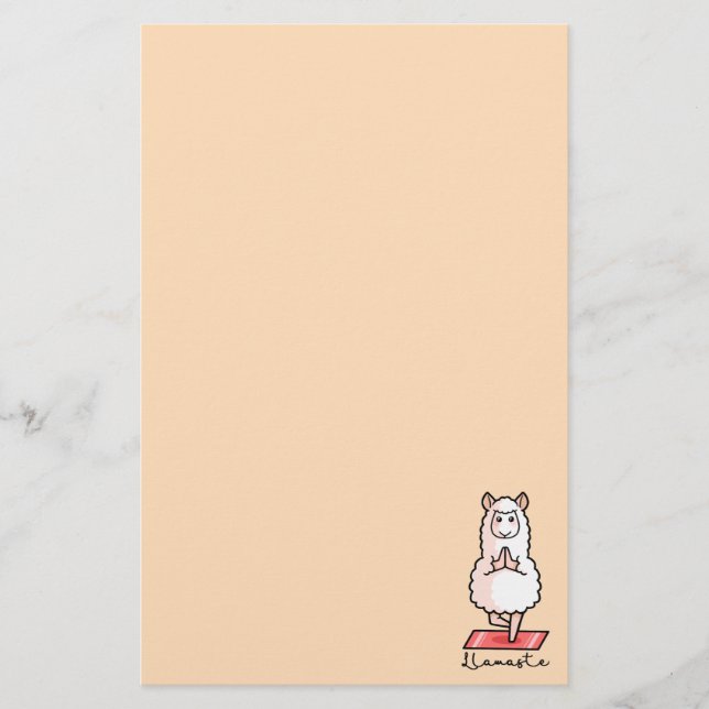 Yoga Llama - Llamaste Briefpapier (Vorderseite)