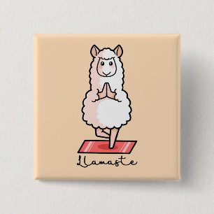 Yoga Llama - Llamaste Button