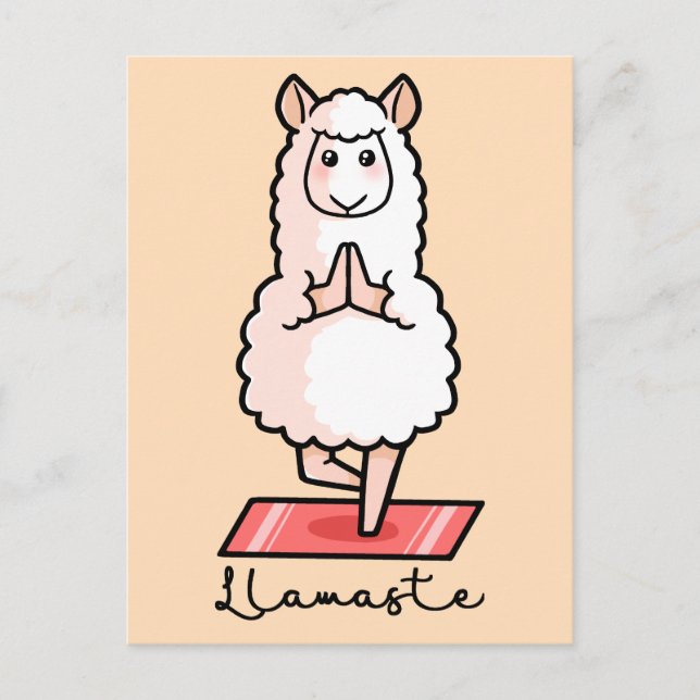 Yoga Llama - Llamaste Postkarte (Vorderseite)